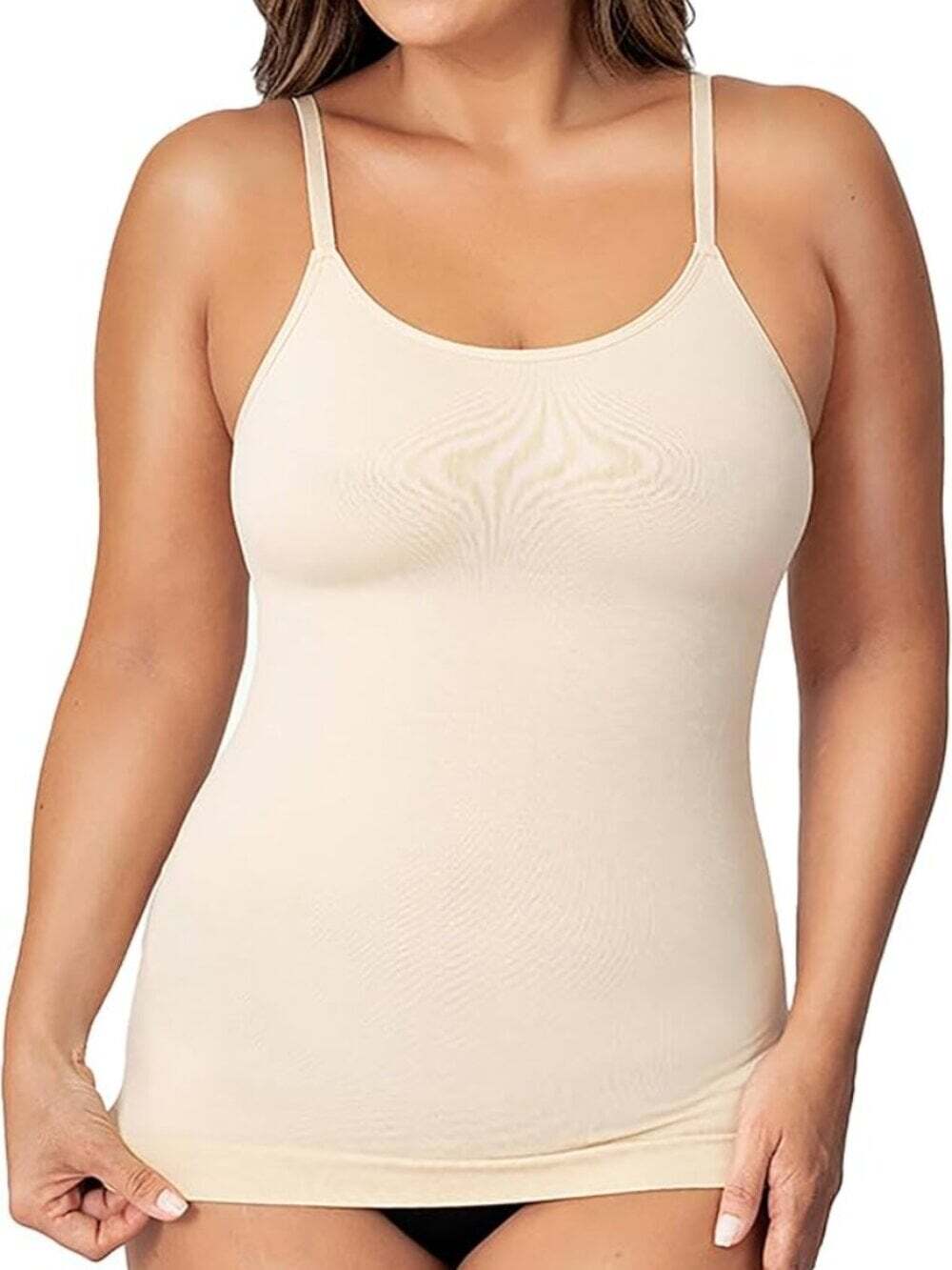 Shapermint All Day Everyday Scoop Front Cami Cream  Seamless Shapewear L NWOT